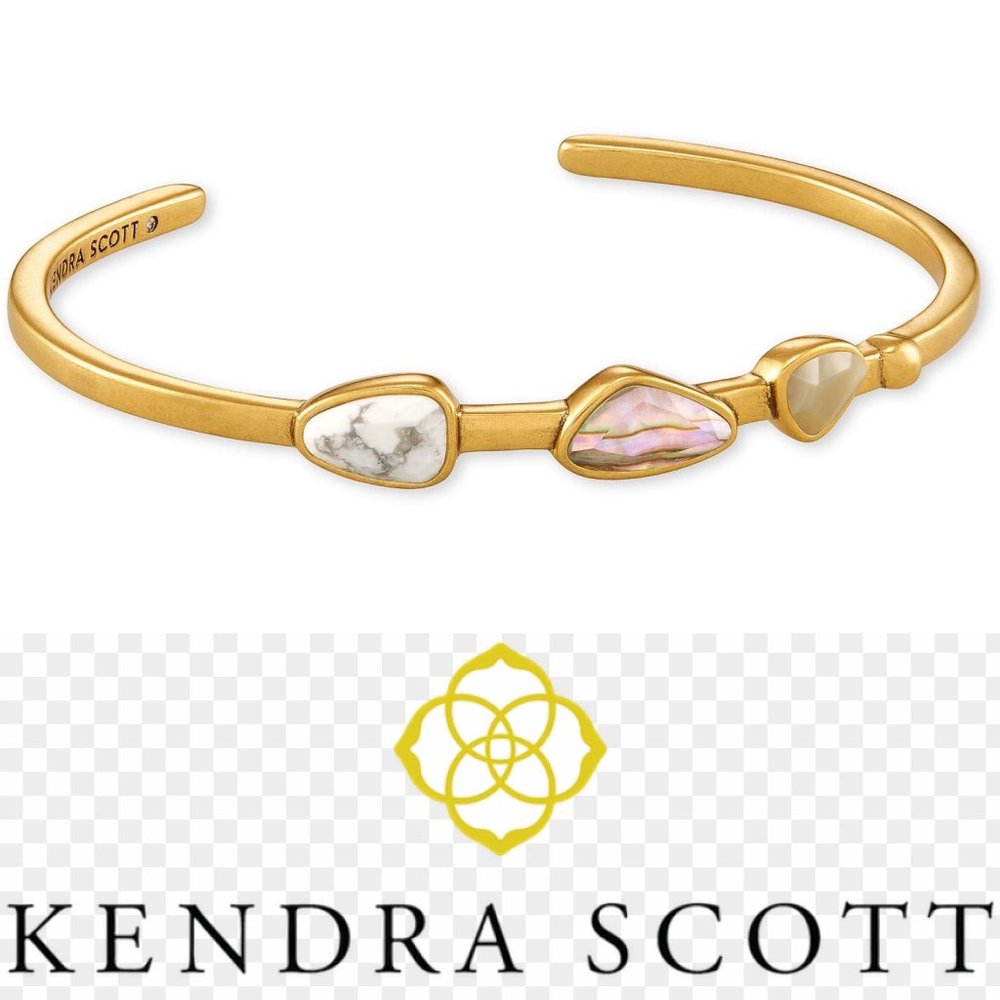 KENDRA SCOTT Ivy Vintage Gold Bracelet, White Mix